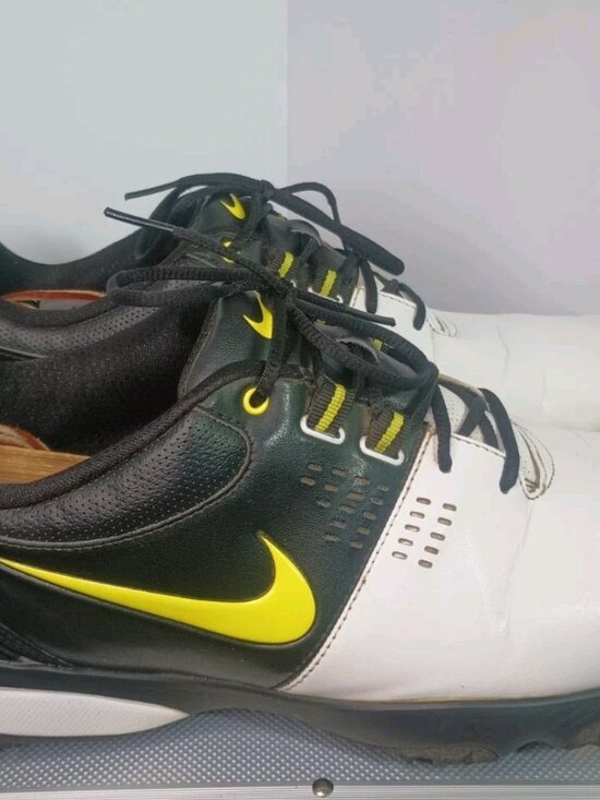 Nike Air Rival III 3 Golf Shoes Size 11.5 White Black Yellow Spiked Pre-owned main image 12